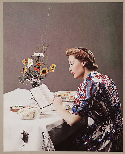 Happy woman reading