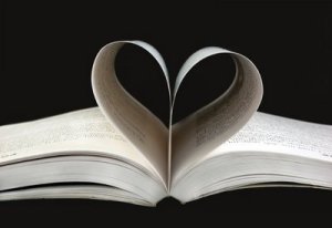book with heart pages