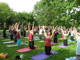 yoga people outside