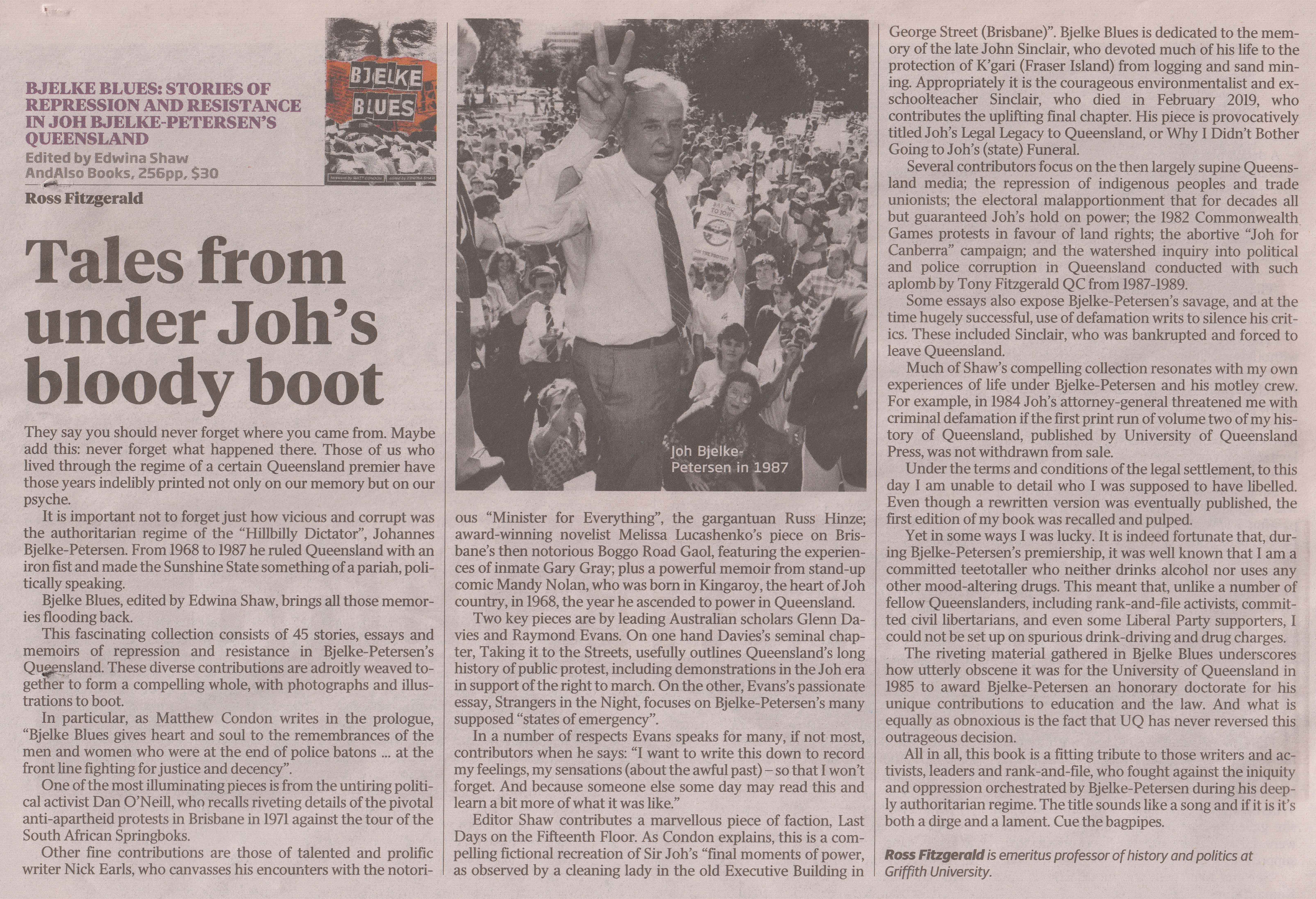 Bjelke Blues review, Fitzgerald, Weekend Aust 9-11-19 (lo res)