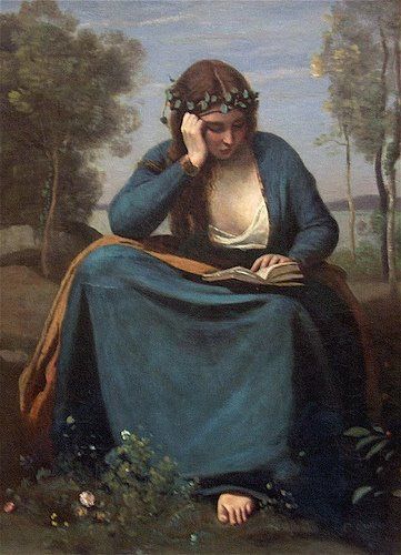 The Reader Crowned with Flowers, or Virgil's Muse, 1845 Jean-Baptiste-Camille Corot