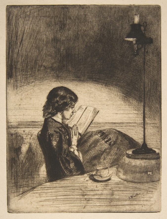 Reading by Lamplight by James Whistler