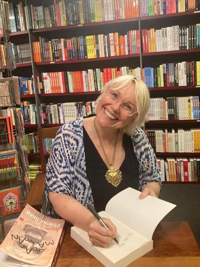 Edwina Shaw signing copies of Dear Madman