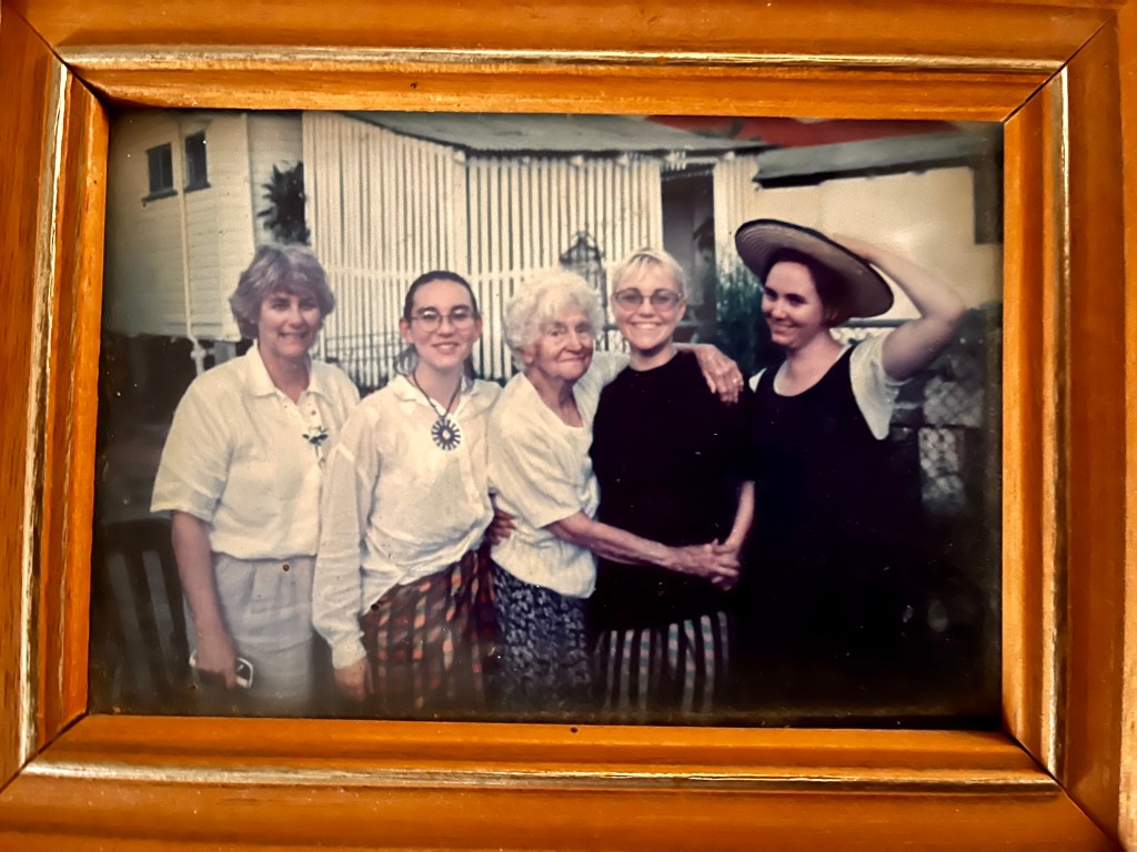 Edwina with her sister, mother and Nana in 1995
