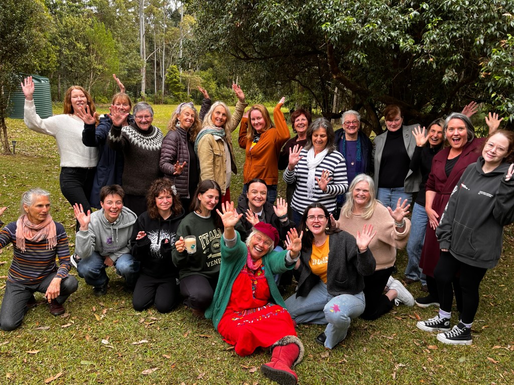 Happy women on retreat
